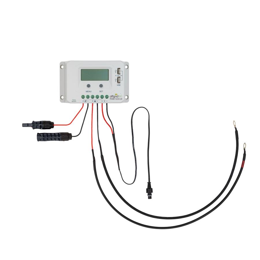Regolatore di carica solare 12V/24V 20A